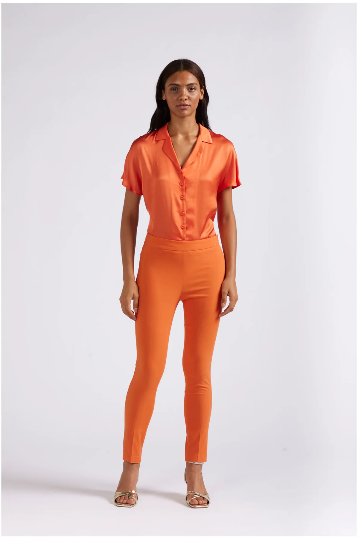 Leggings in tessuto superstretch arancio