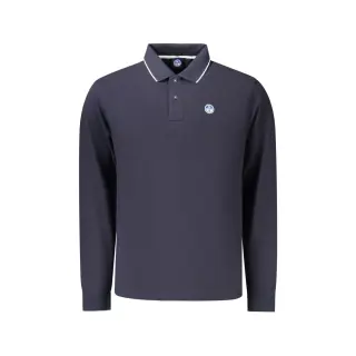 Polo Maniche Lunghe Uomo Blu con Logo