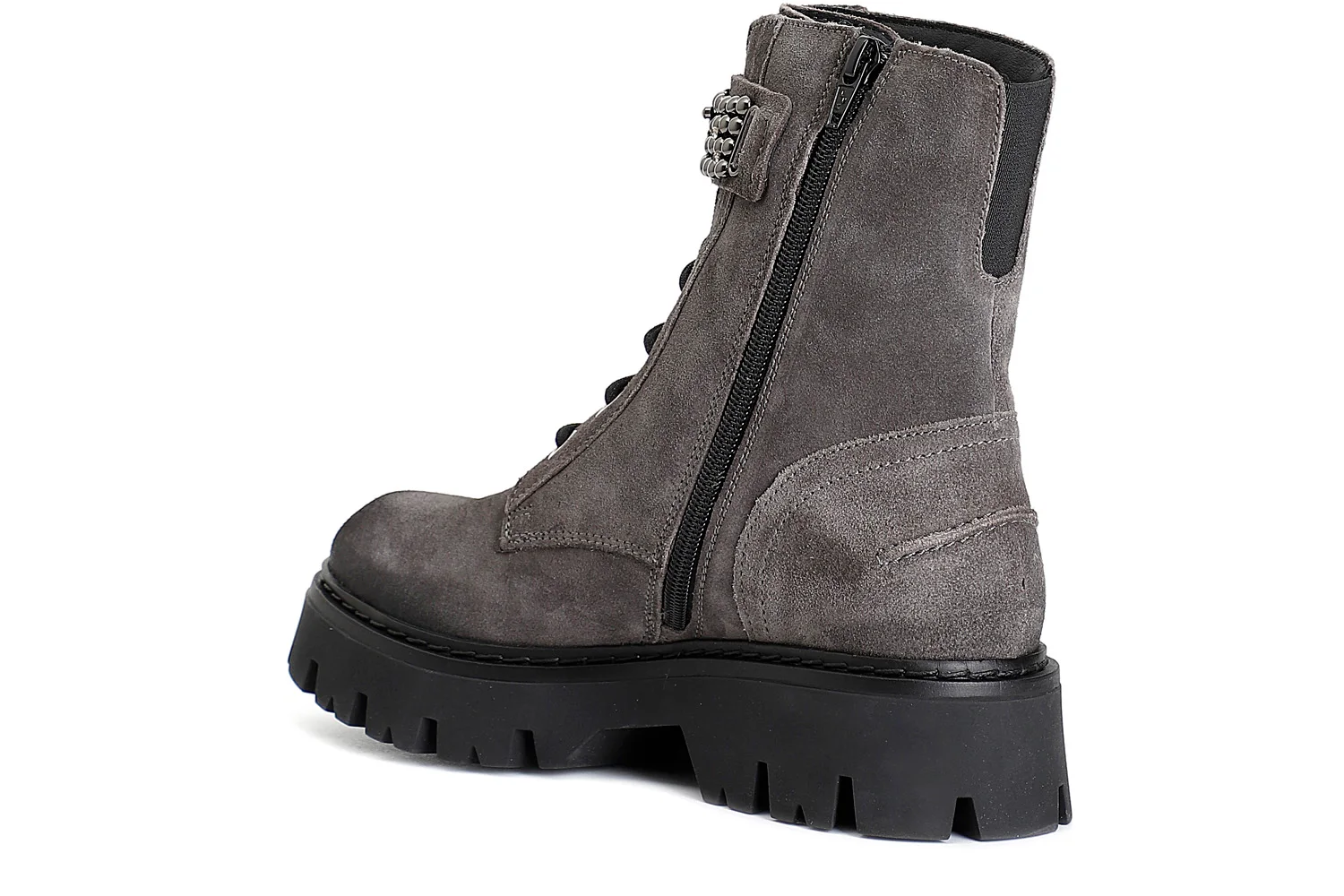 Tronchetto da donna allacciato con accessorio in pelle scamosciata - vista 5