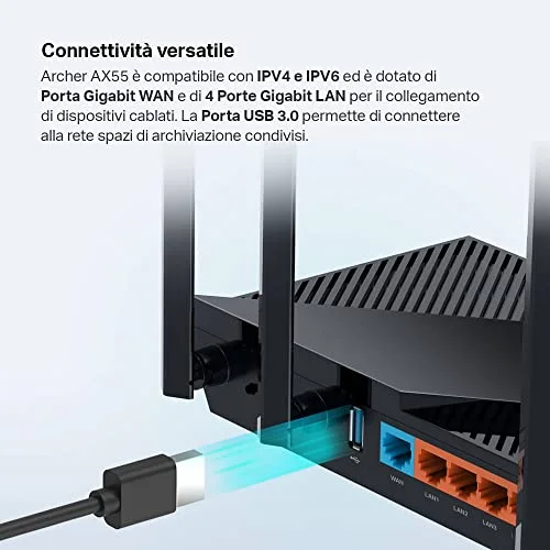 Router TP-Link Archer AX55 WiFi 6 Dual-Band - vista 8