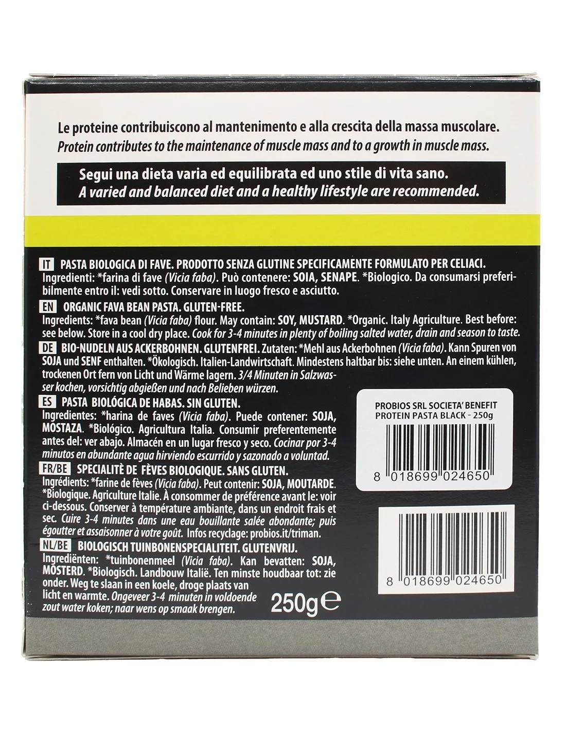 Pasta Proteica Nera Probios - vista 2