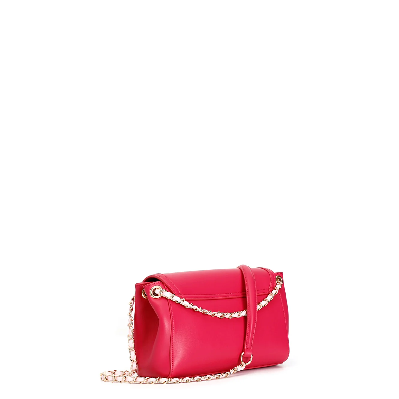 Borsa a spalla con pattina e catena fuxia - vista 2