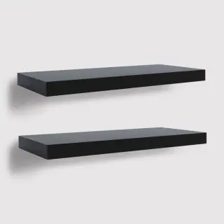 Pandanus - Set di 2 ripiani da parete wengé in stile moderno
