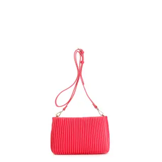Pochette con plissé fuxia