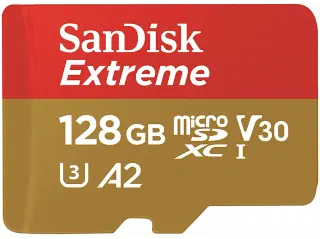 Scheda di memoria SanDisk Extreme A2 128GB con adattatore