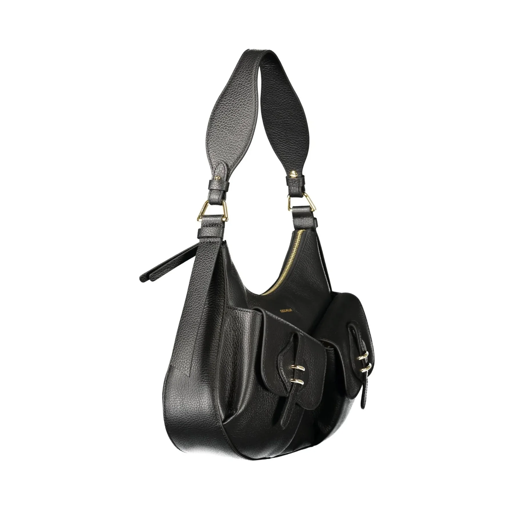 Coccinelle Borsa a Spalla Pelle Donna Nera Stampa Logo - vista 2