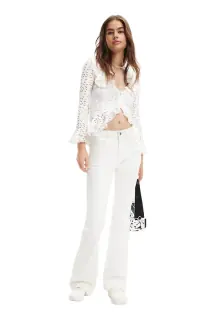 Desigual Camicia Maniche Lunghe Donna Dettagli a Contrasto