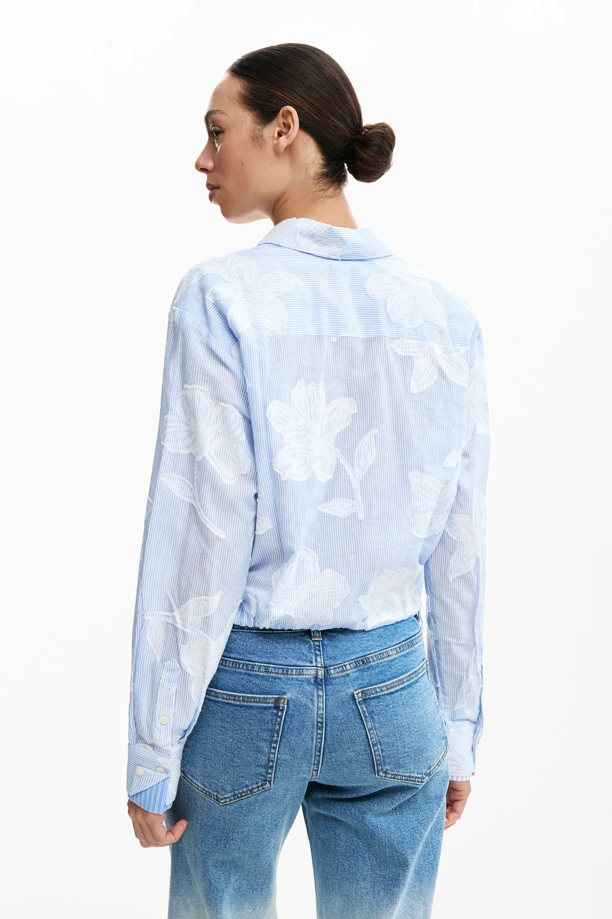 Camicia Maniche Lunghe Donna Azzurra Desigual - vista 3