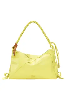 Desigual Borsa a Tracolla Donna Gialla Logo