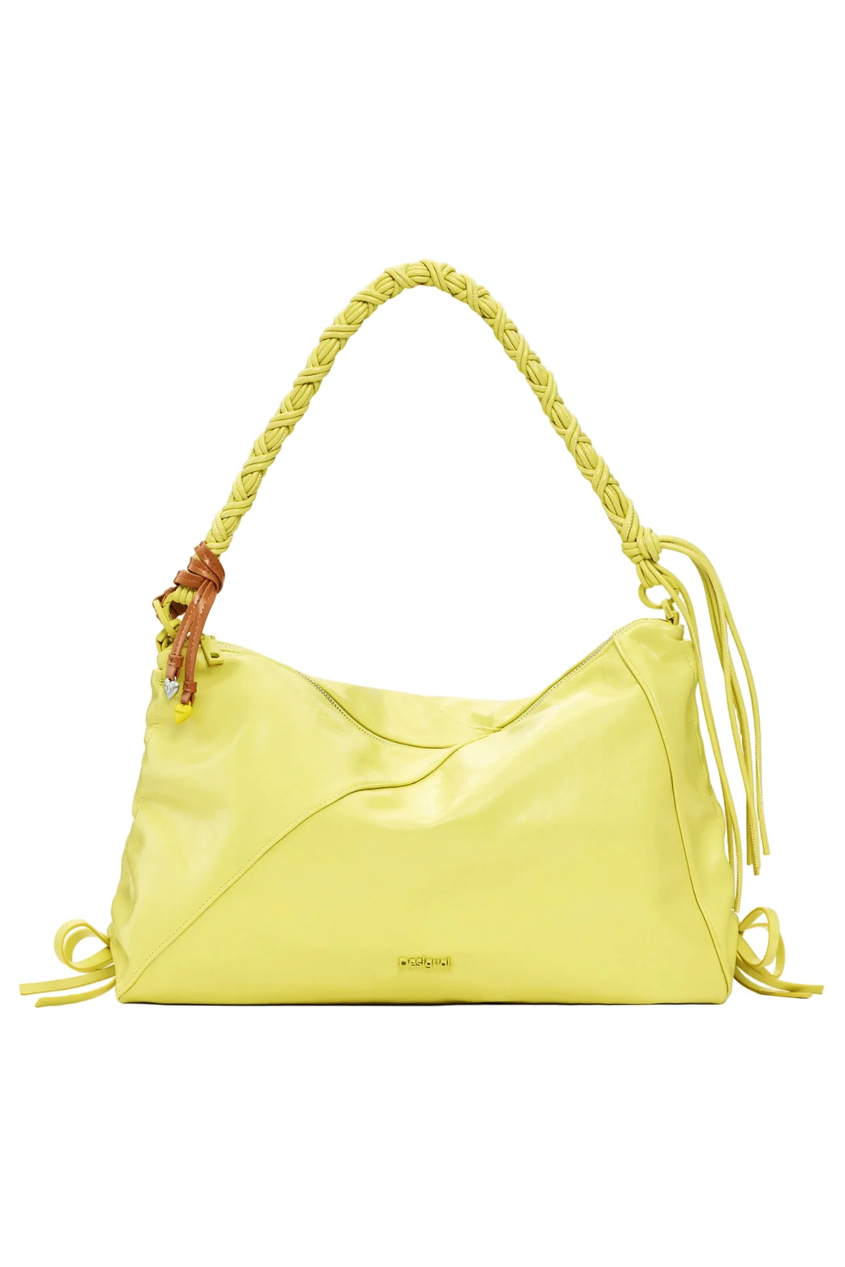 Desigual Borsa a Tracolla Donna Gialla Logo