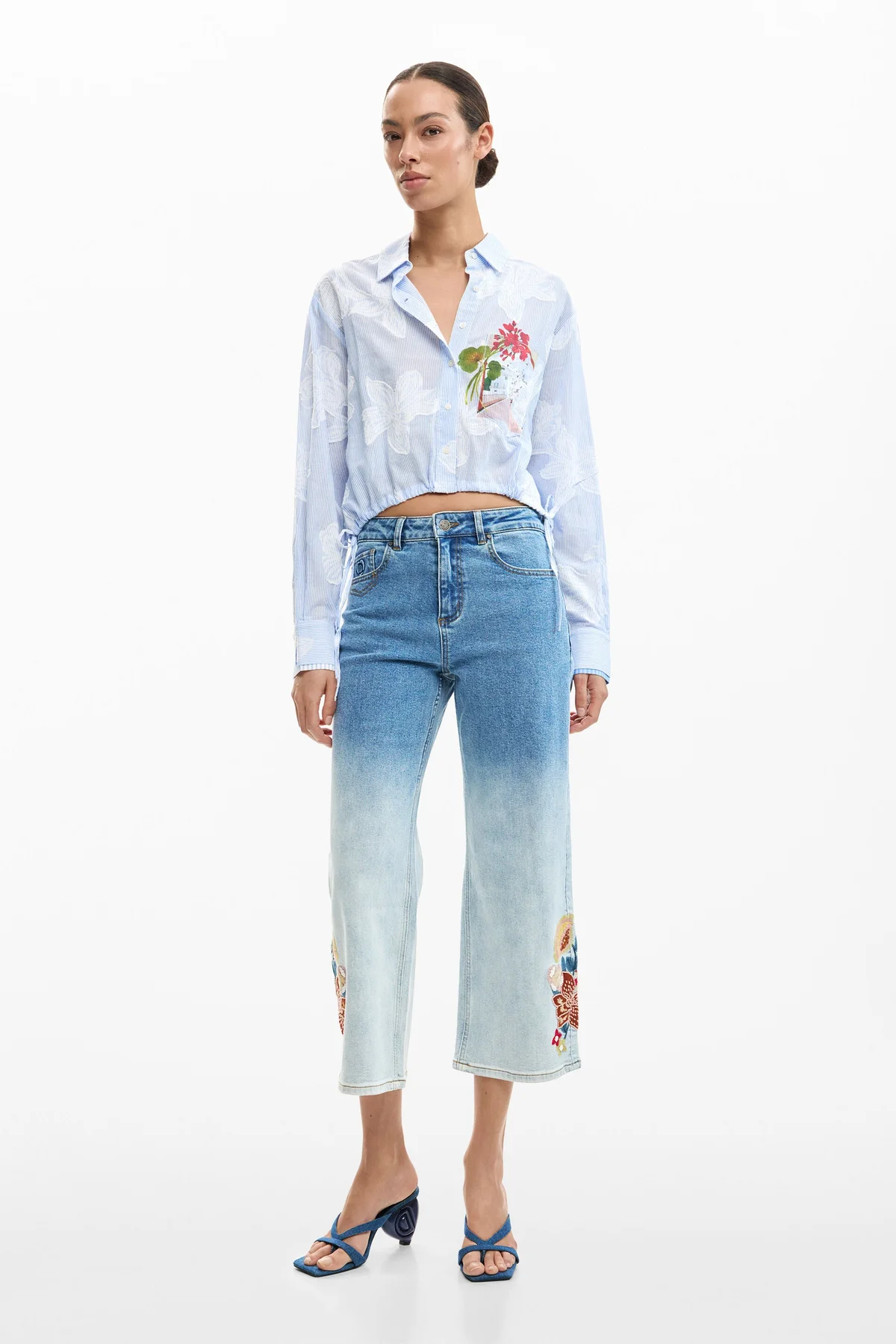 Camicia Maniche Lunghe Donna Azzurra Desigual