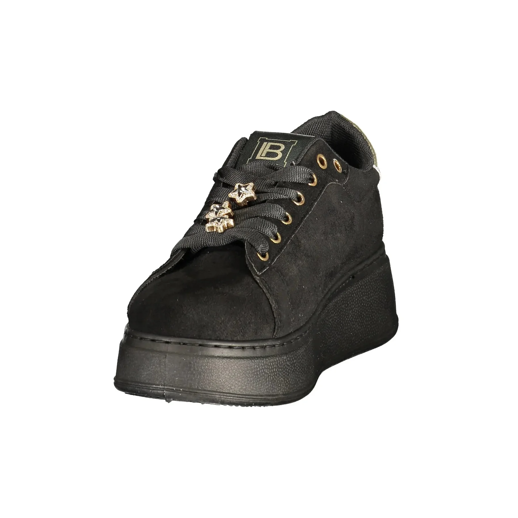 Laura Biagiotti Sneakers Donna Nere Dettagli Oro Logo - vista 3