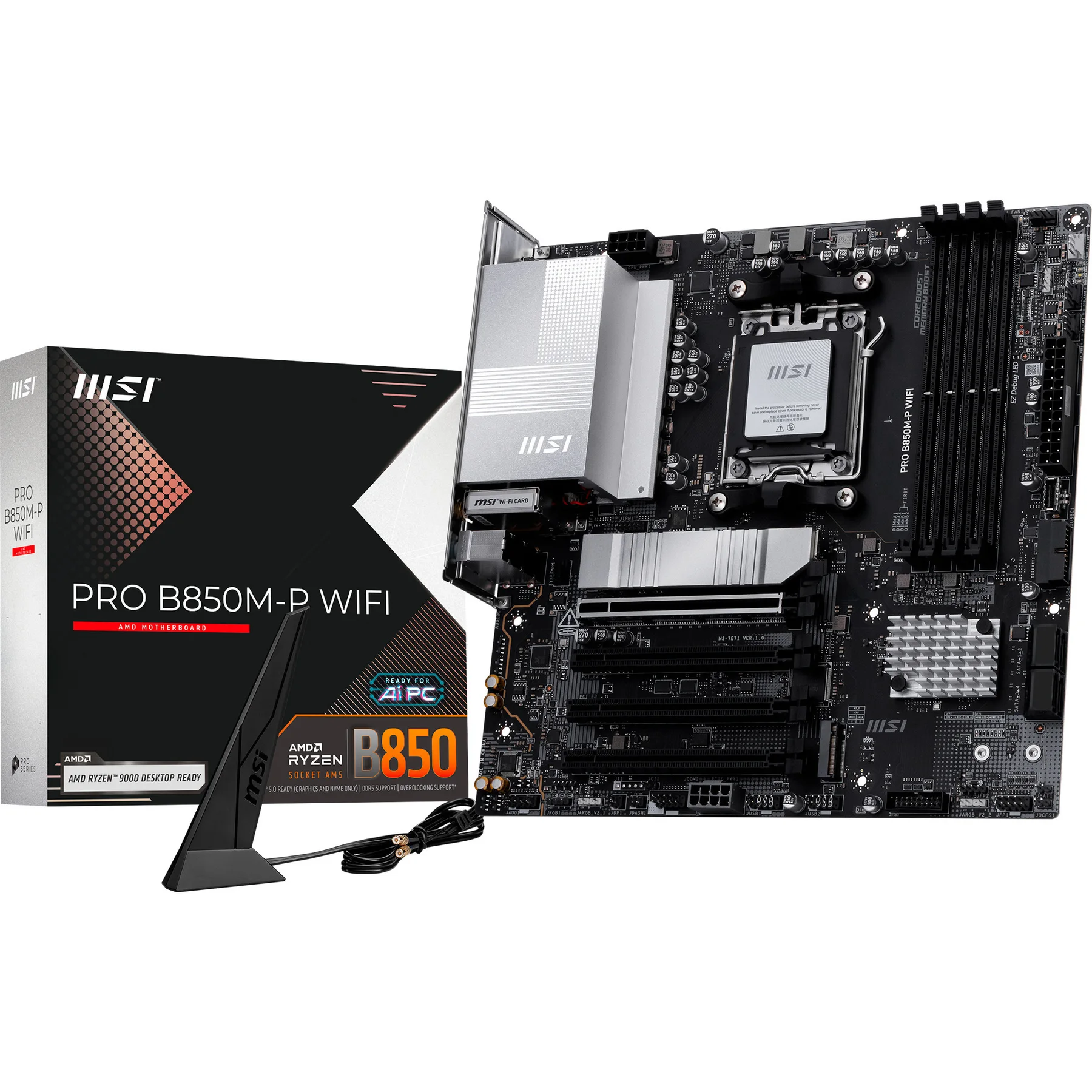 MSI PRO B850M-P WIFI scheda madre AMD B850 Socket AM5 micro ATX - vista 2