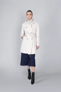 Trench imbottito bimateriale