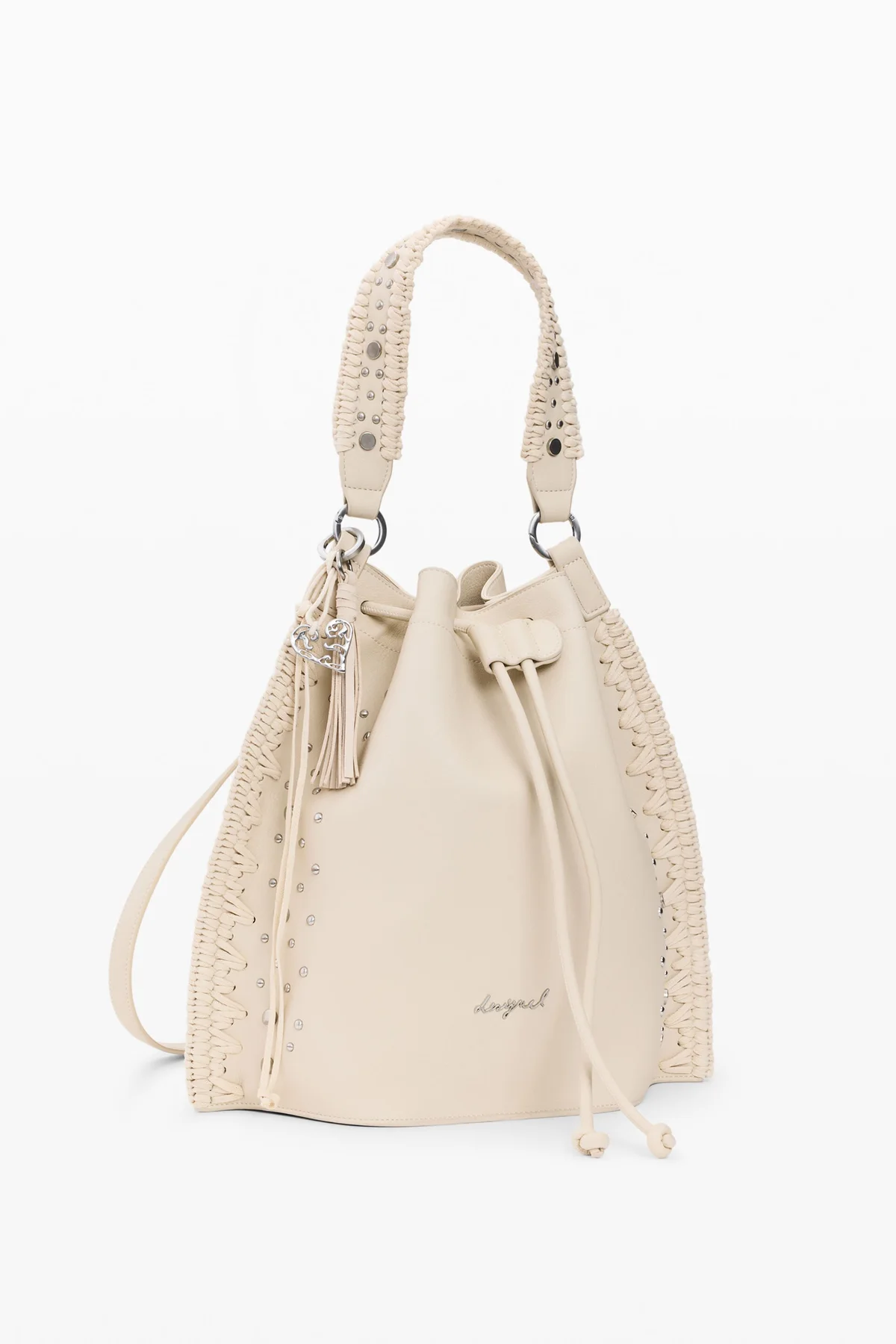 Desigual Borsa a Tracolla Zaino Donna Bianco Logo - vista 2