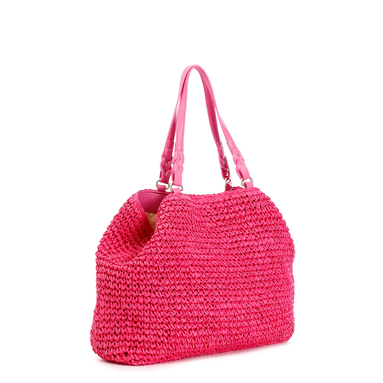 Tote a lavorazione crochet con charm colorato a cuore - vista 2