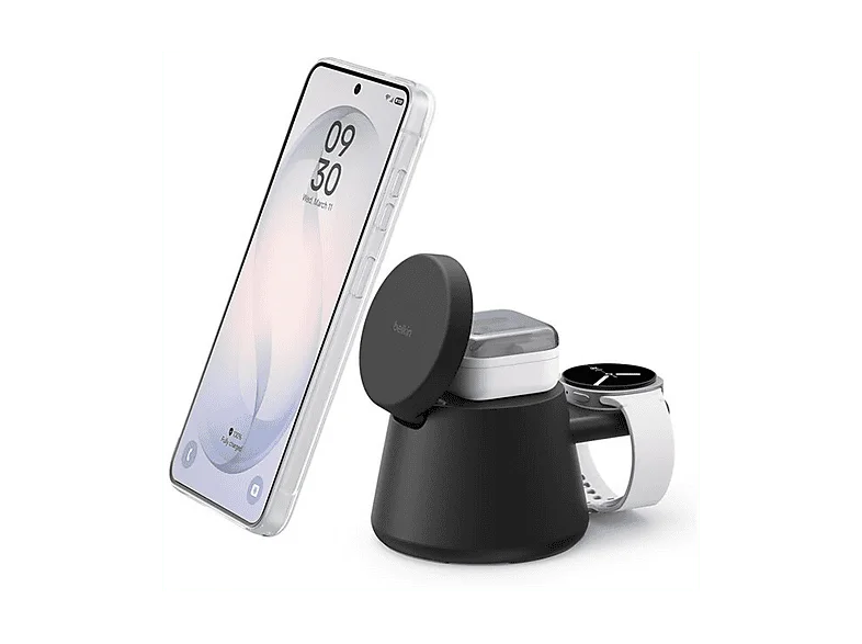Caricatore Wireless Belkin Supporto di Ricarica Qi2 3in1 Universale
