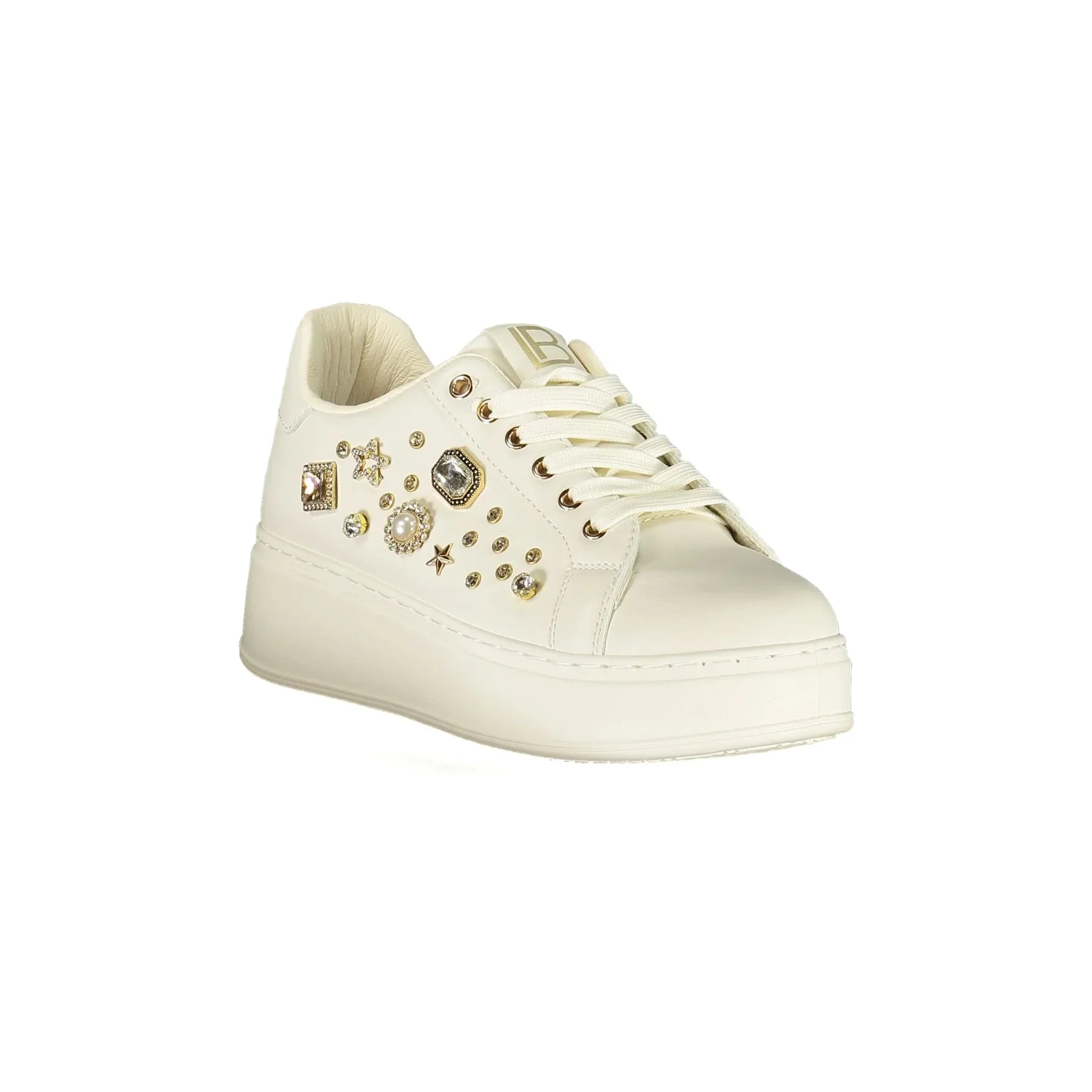Laura Biagiotti Sneakers Donna Bianche Applicazioni Strass