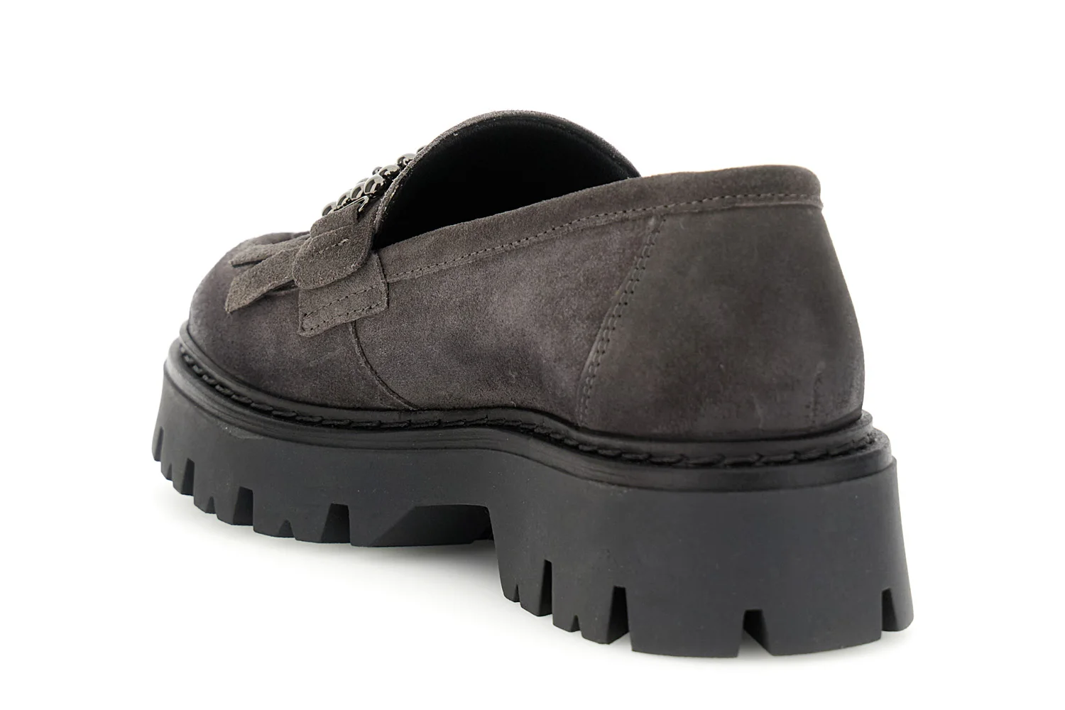 Mocassino da donna con frangia e accessorio in pelle scamosciata - vista 3