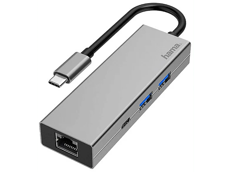 HAMA HUB USB Type C 3.1 / porta LAN + 2 porte A 1 C Power Delivery