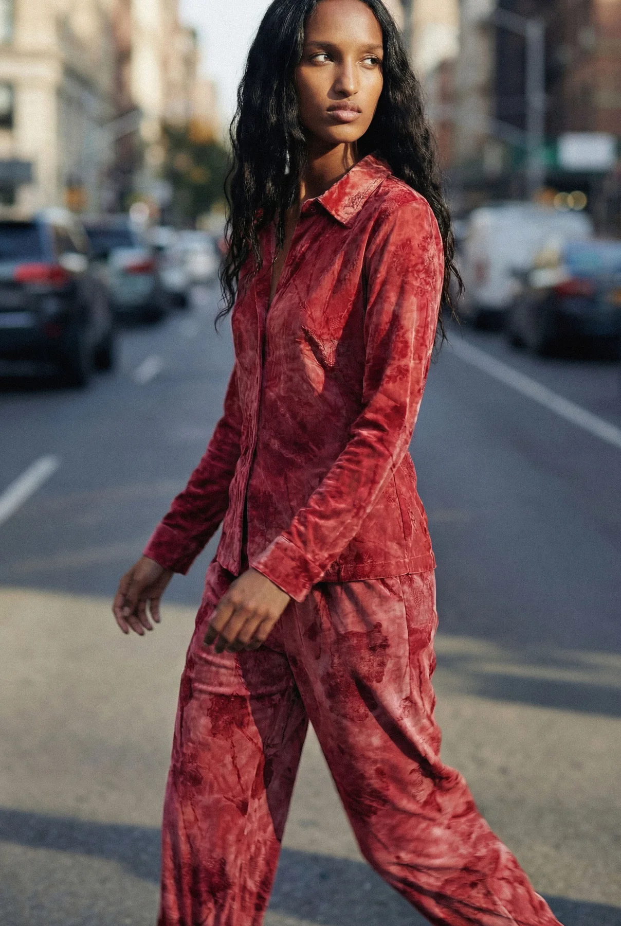 Desigual Camicia Maniche Lunghe Donna Rossa Dettagli a Contrasto - vista 2