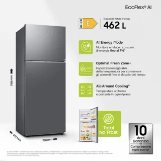 Frigorifero Samsung RT42CG6644S9ES con Congelatore Libera Installazione
