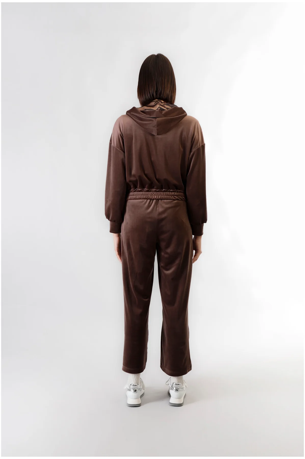 Felpa full zip in ciniglia fondente - vista 2