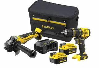 Kit Trapano Avvitatore e Smerigliatrice a Batteria Stanley