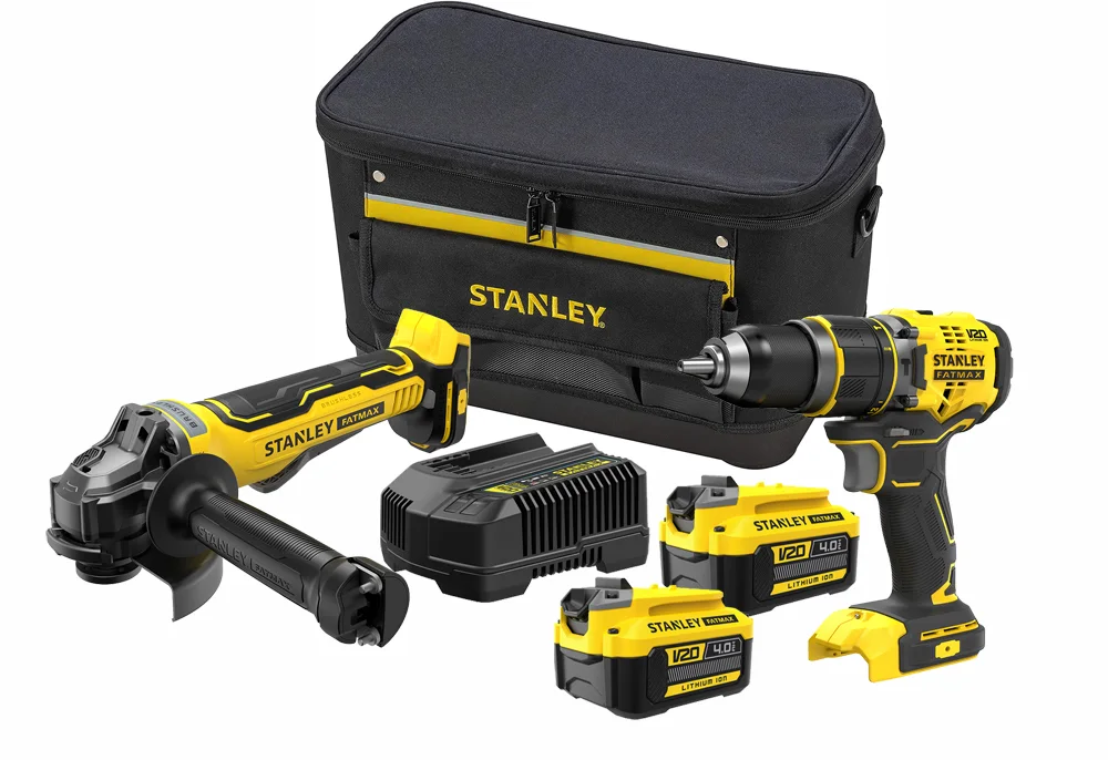 Kit Trapano Avvitatore e Smerigliatrice a Batteria Stanley
