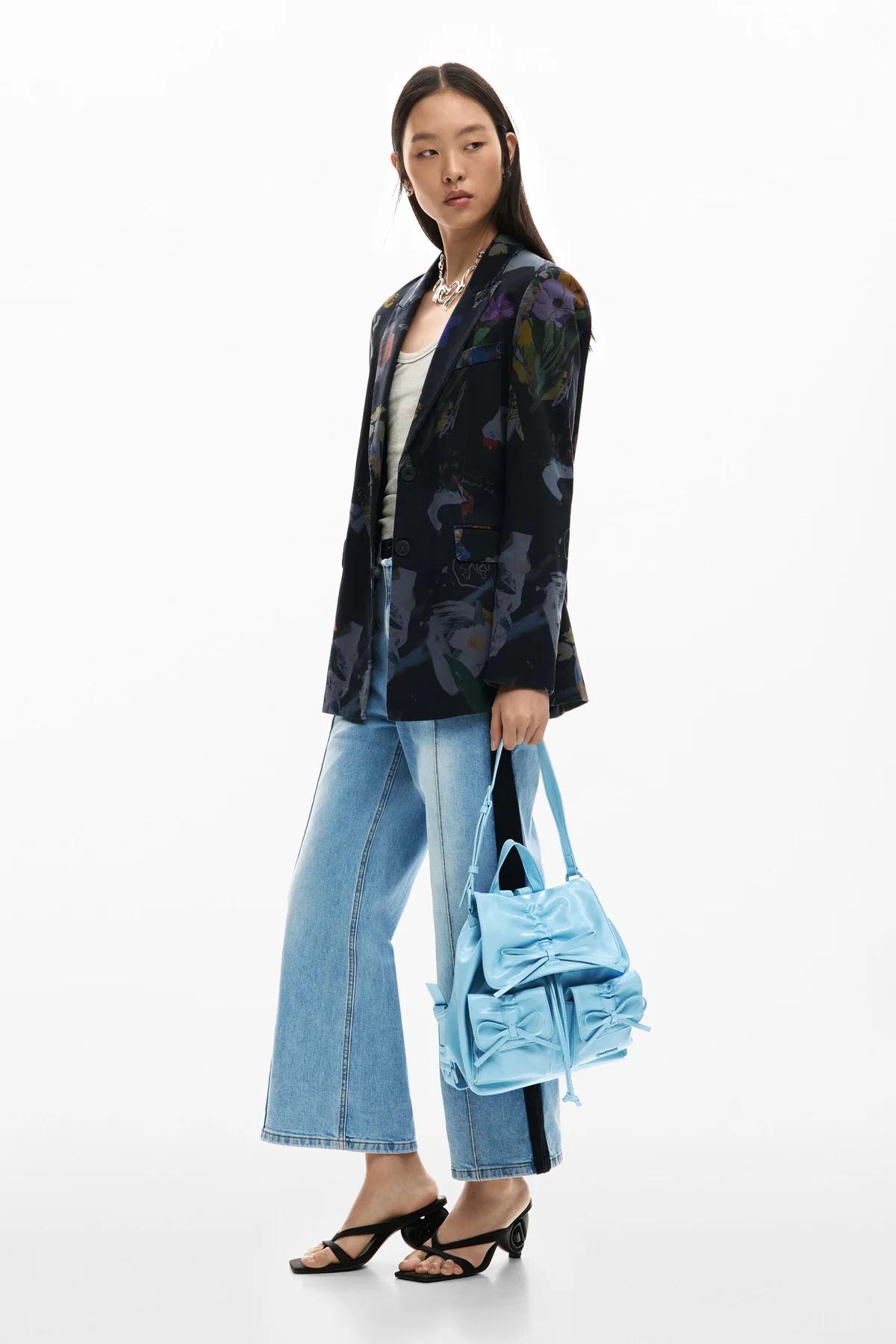 Desigual Zaino Donna Azzurro Logo