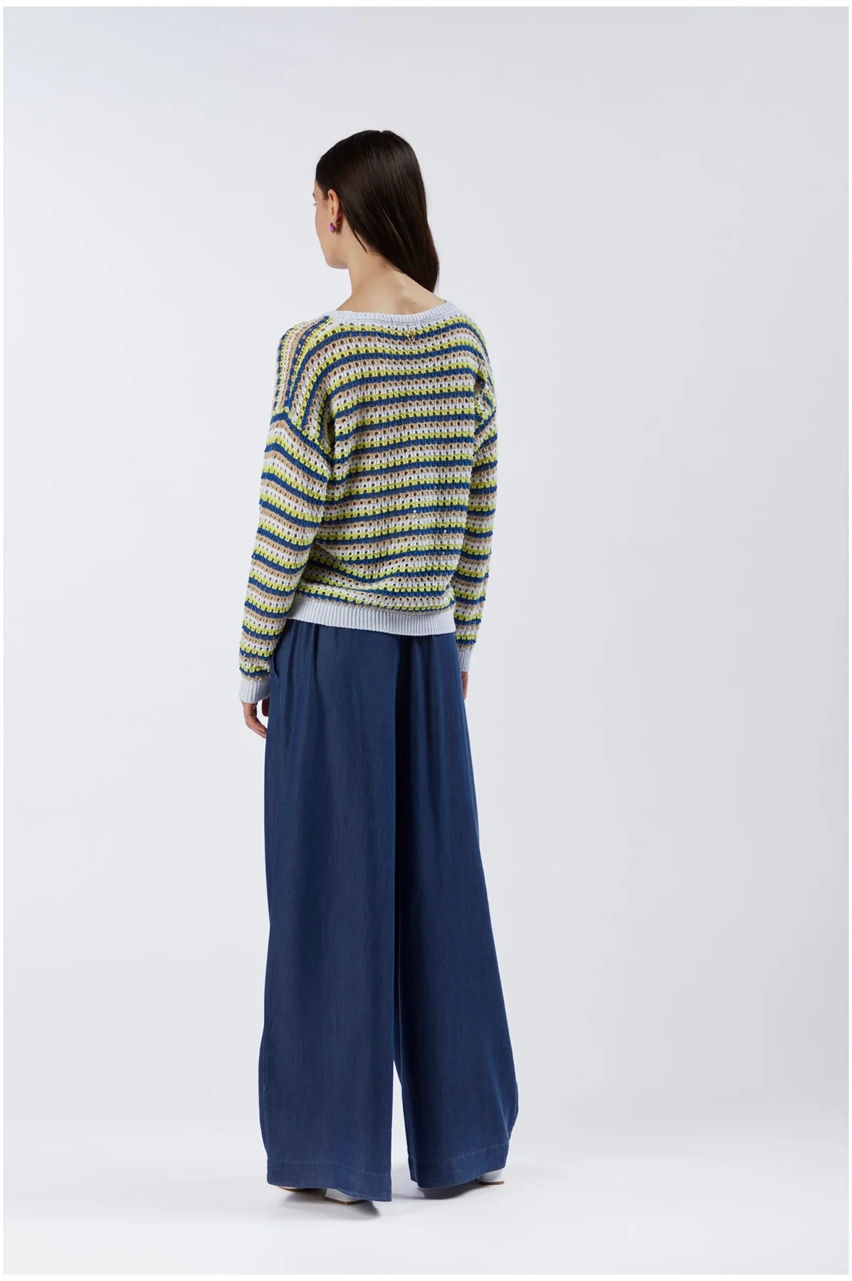 Maglia crochet a maniche lunghe multicolor - vista 2