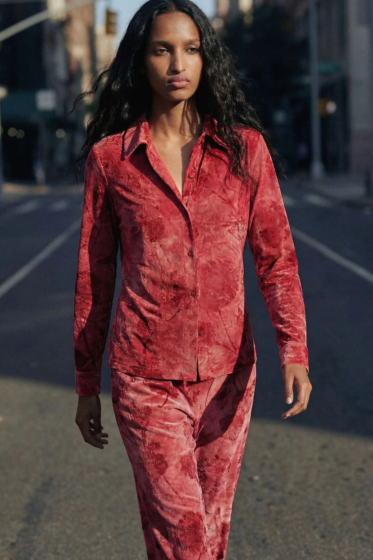 Desigual Camicia Maniche Lunghe Donna Rossa Dettagli a Contrasto