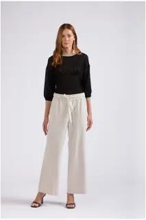 Pantaloni con Cinturino Elasticato CafèNoir