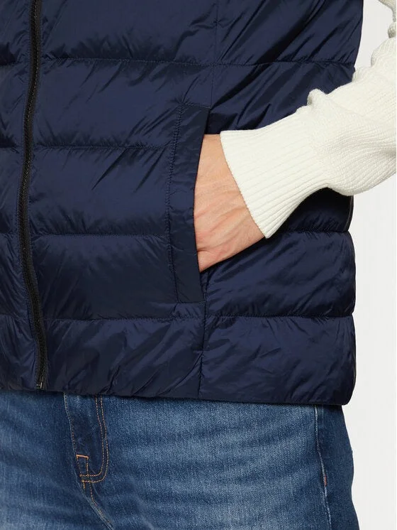 Tommy Hilfiger Giubbotto Uomo Blu Zip Logo - vista 4