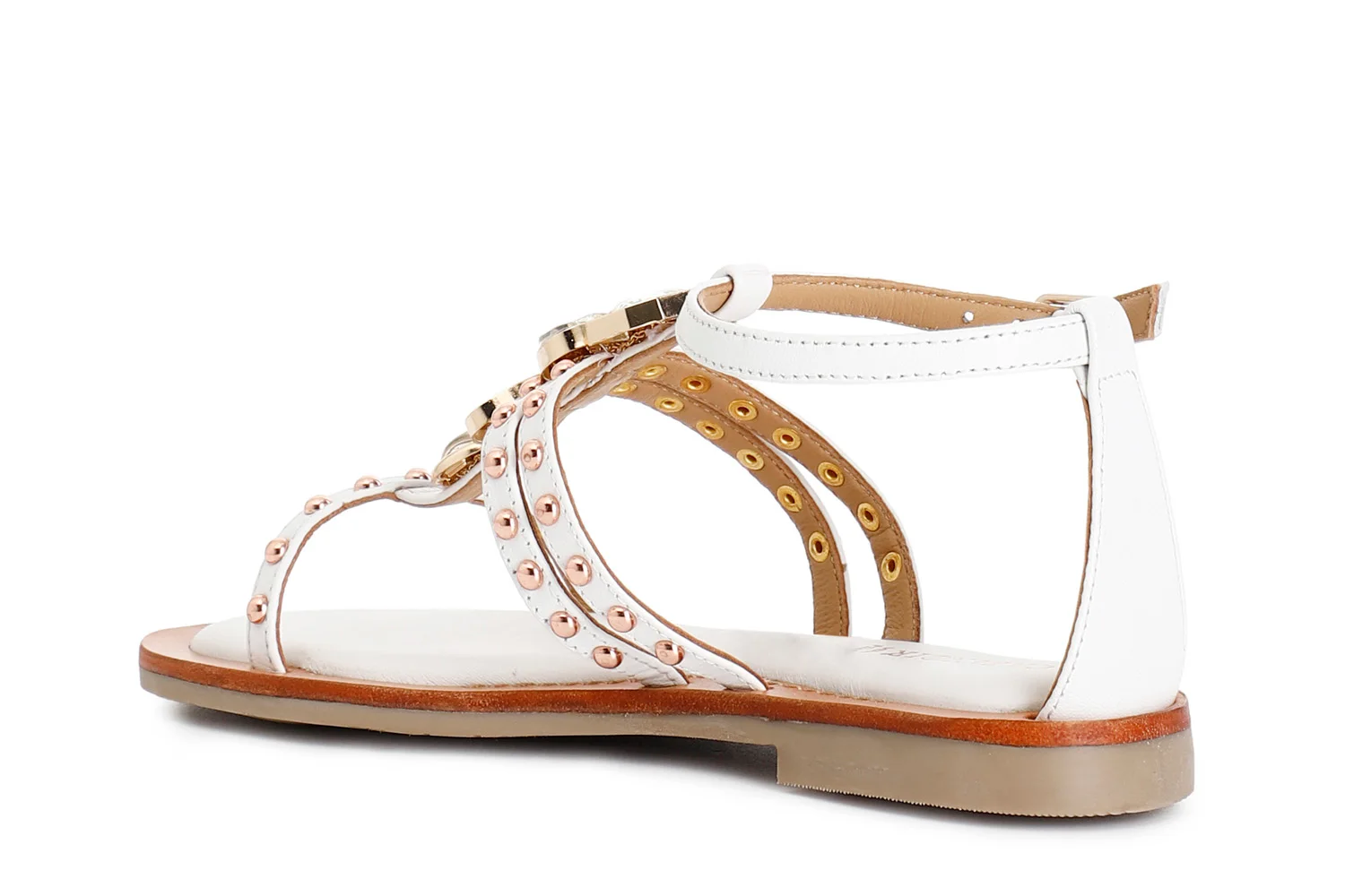 Sandali a "t" in nappa con accessorio fuxia - vista 3