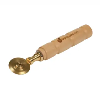 Rotella tagliapasta in ottone con manico in legno di acero - Diametro 38 mm