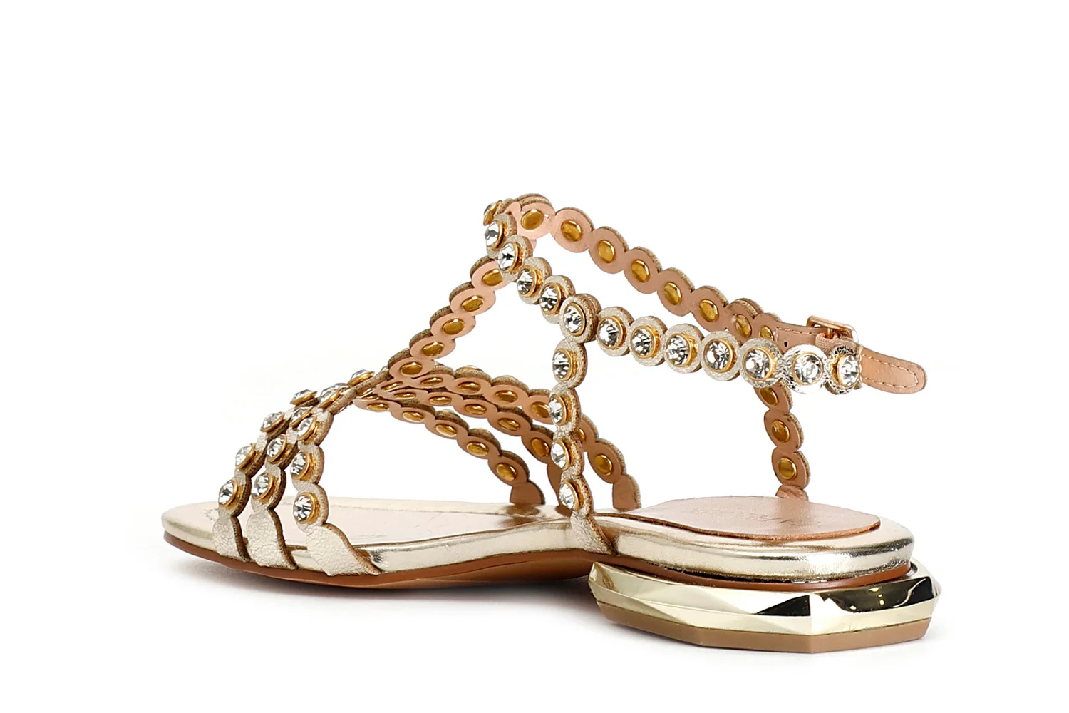 Sandalo a "t" con strass fuxia - vista 3
