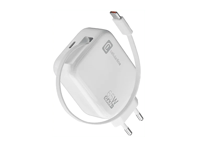 Caricabatterie CELLULARLINE Retractable Power 65W