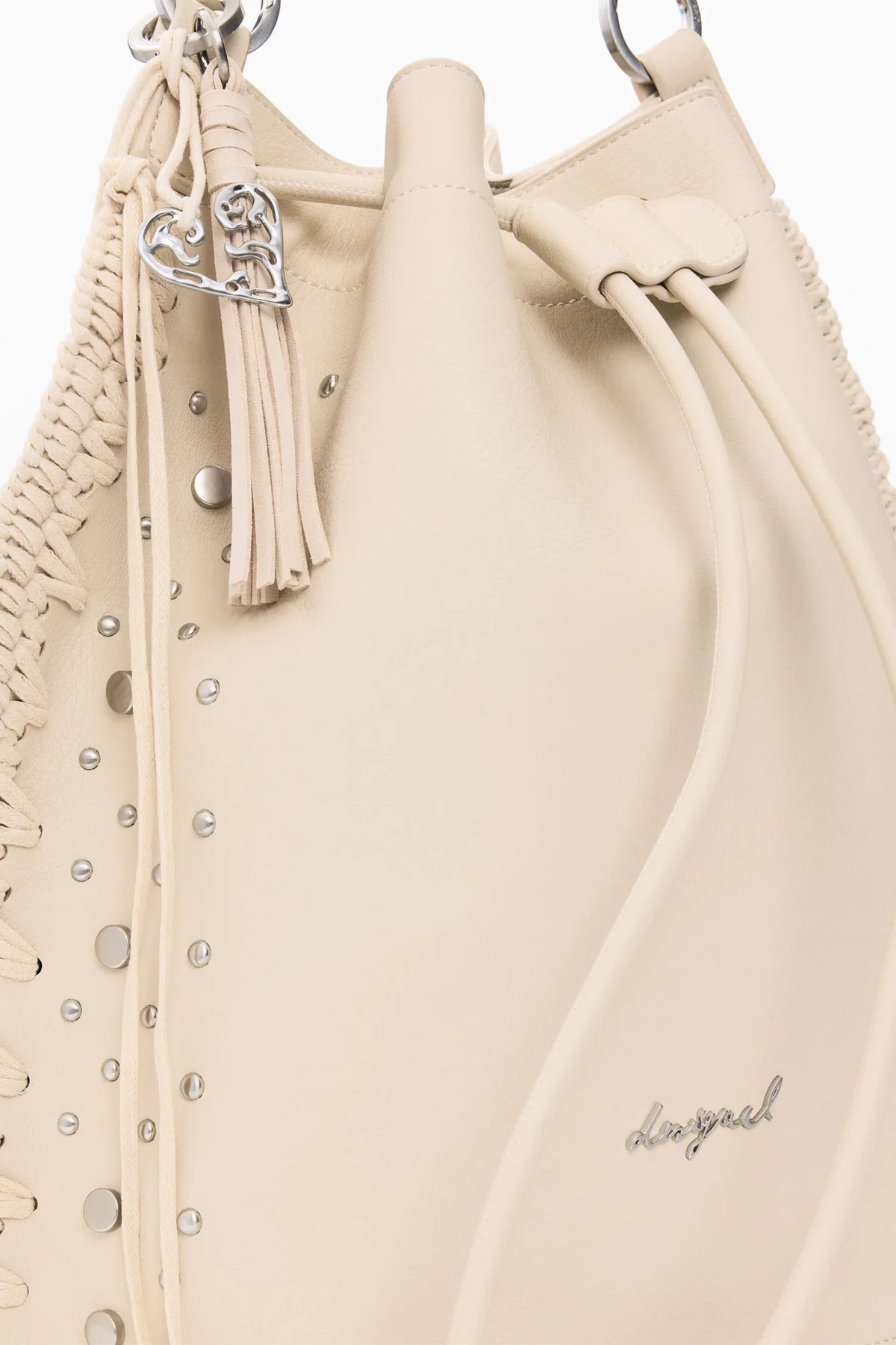 Desigual Borsa a Tracolla Zaino Donna Bianco Logo - vista 4