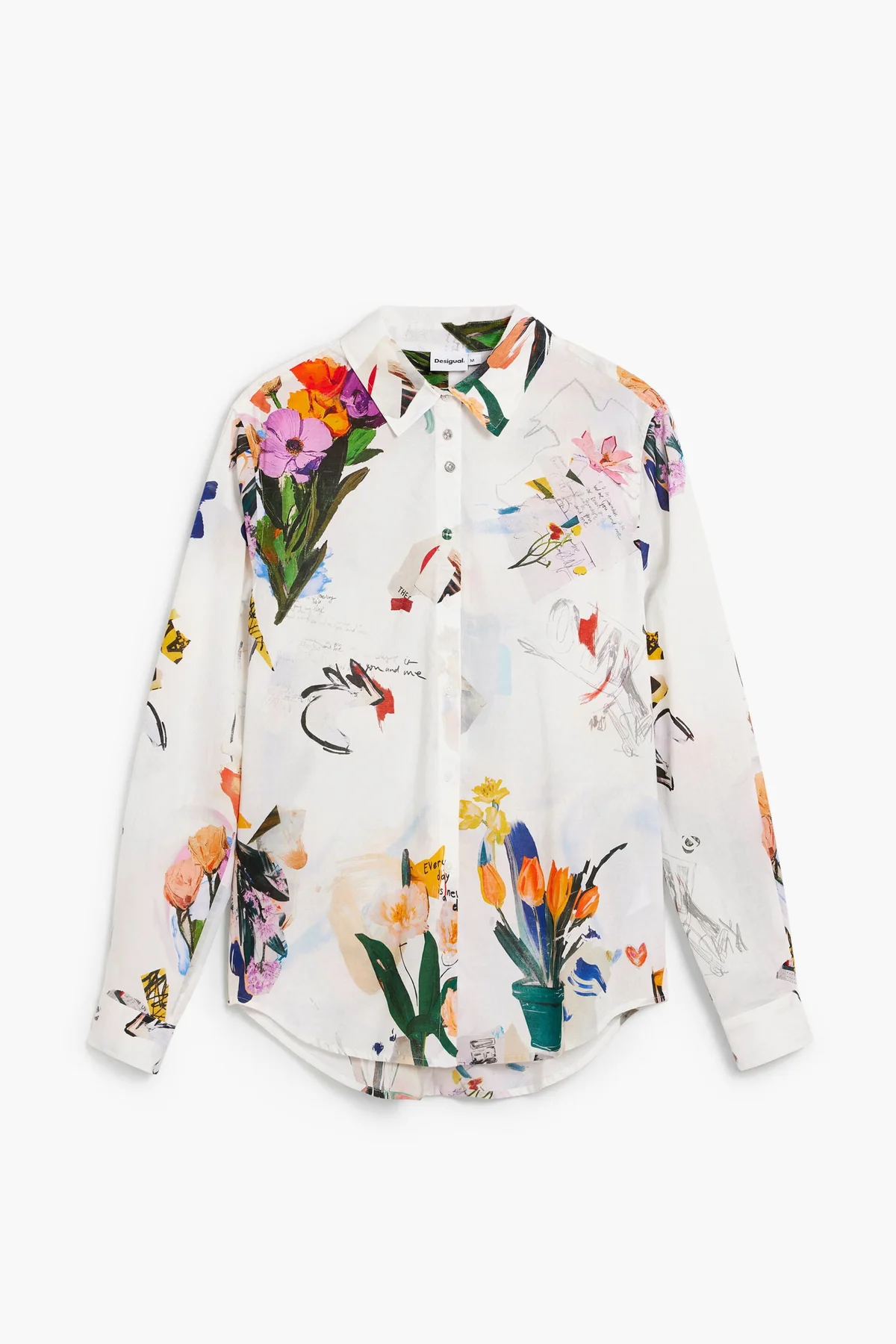 Camicia Maniche Lunghe Donna Bianca Stampa Logo - vista 4
