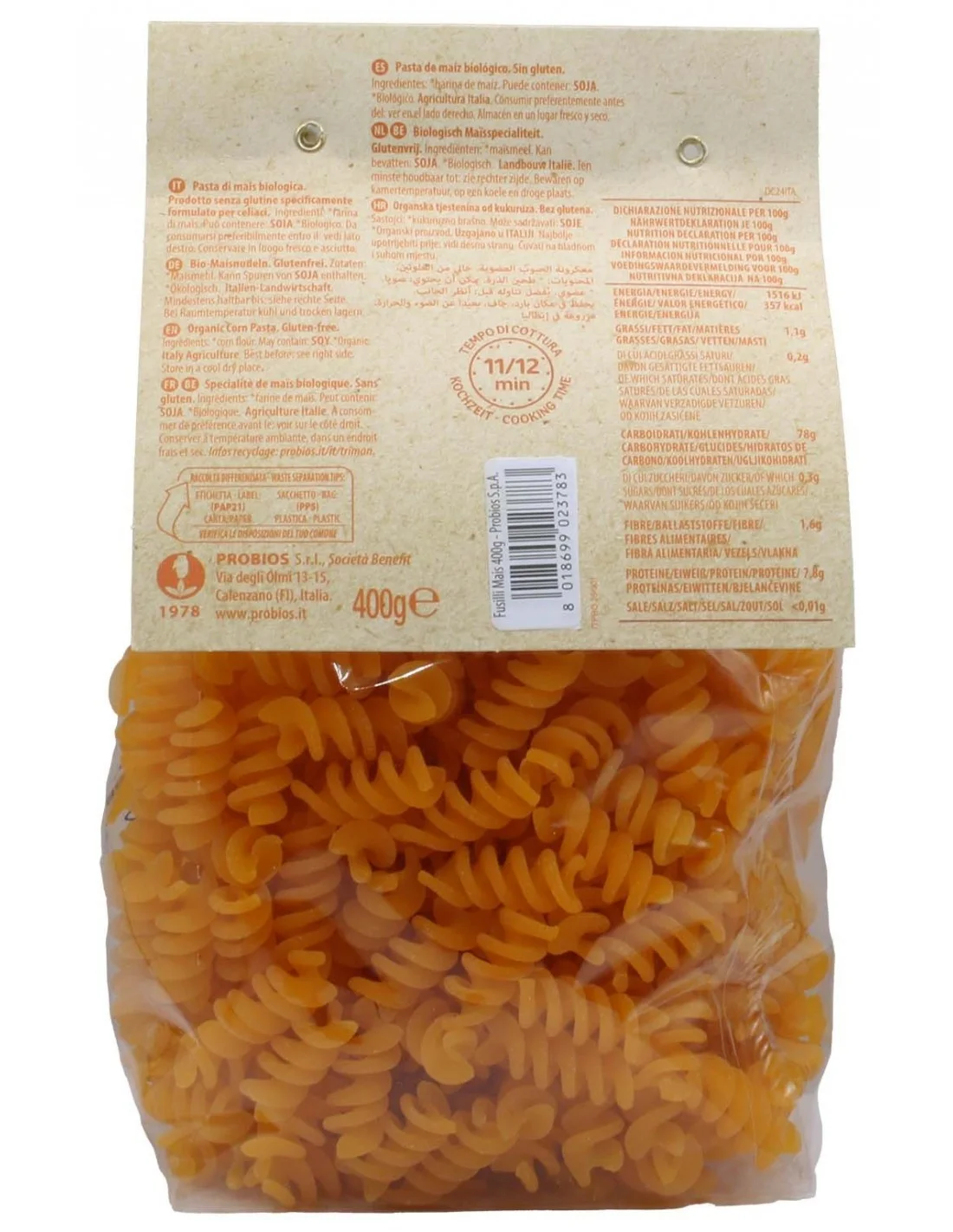 Fusilli di mais Probios - vista 2