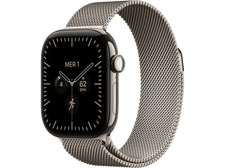 APPLE Watch Series 12 GPS + Cellular Cassa 42mm in Naturale con Loop maglia milanese