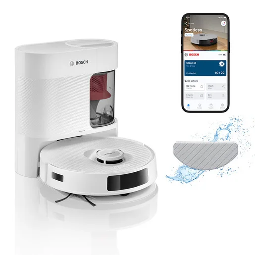 Bosch BCRD2W Robot Aspirapolvere e Lavapavimenti Spotless Advanced+