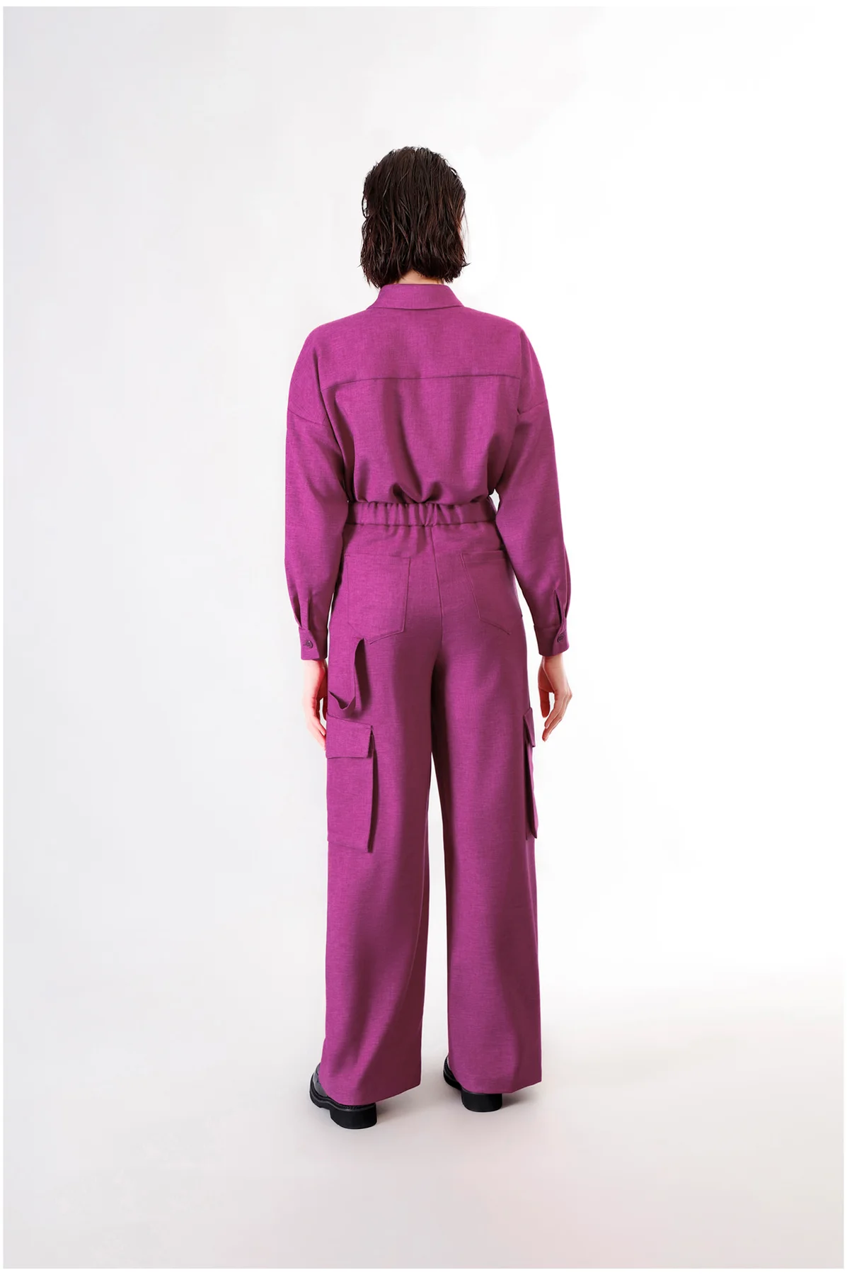 Pantaloni Wide con Tasconi Fuxia - vista 2