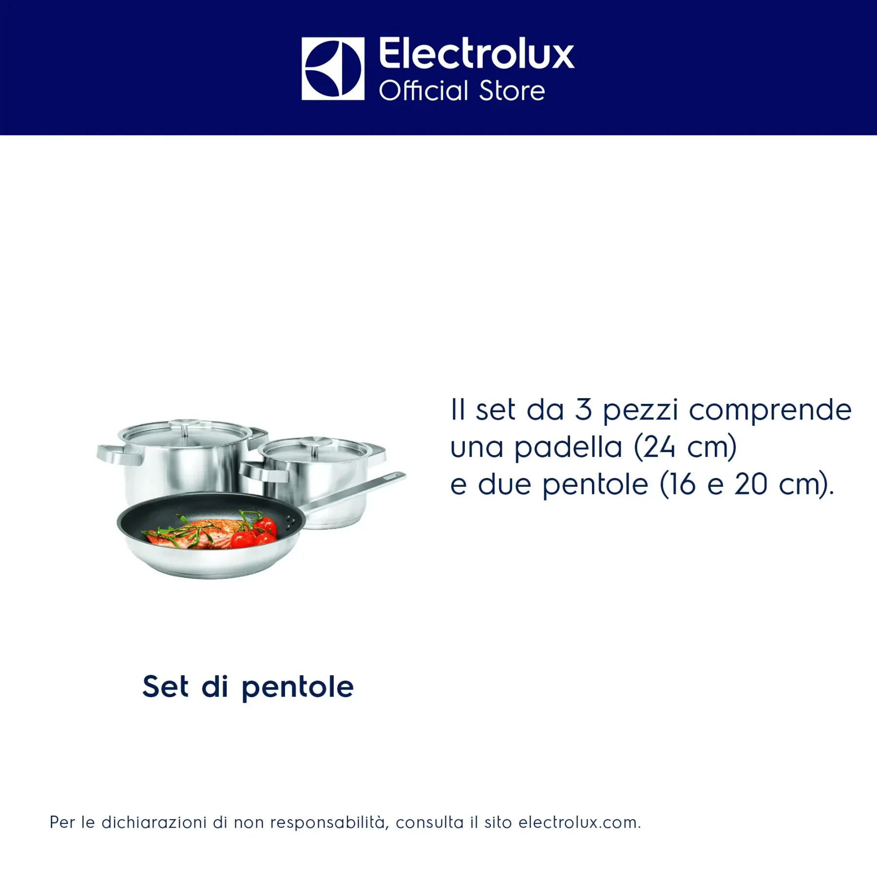 Electrolux Set di pentole in acciaio E3SS - vista 2