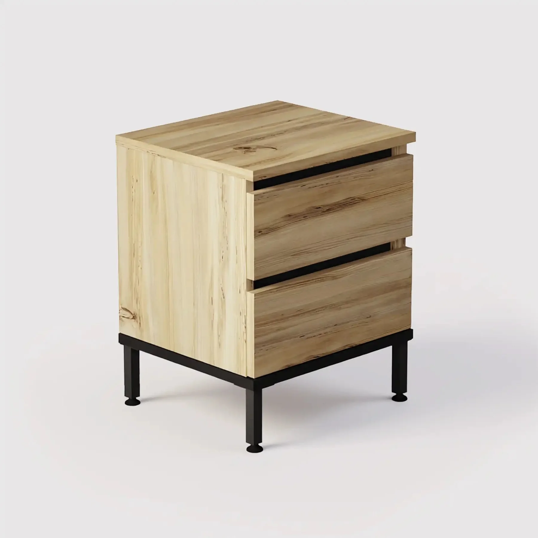 Zatar Comodino con 2 cassetti color rovere chiaro