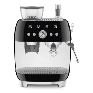 Smeg Macchina da Caffè Espresso Manuale con macinacaffè integrato 50's Style – Nero Lucido