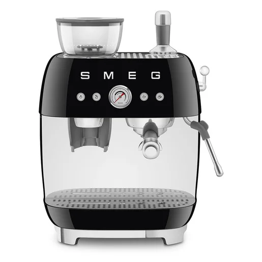 Smeg Macchina da Caffè Espresso Manuale con macinacaffè integrato 50's Style – Nero Lucido