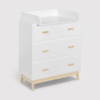 Betula - Cassettiera con fasciatoio removibile e 3 cassetti