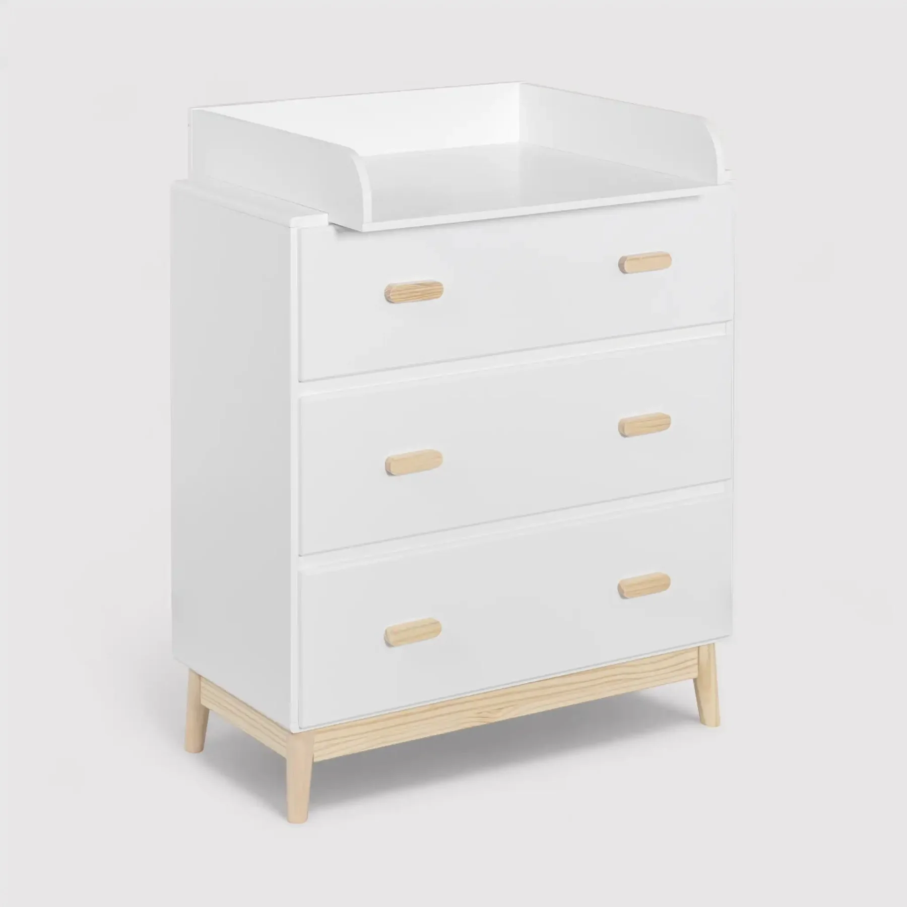 Betula - Cassettiera con fasciatoio removibile e 3 cassetti